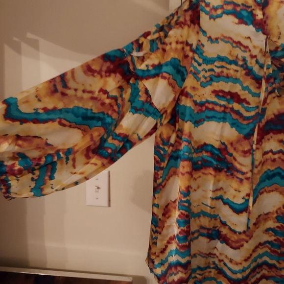 Cato lace up lattice sleeve top new without tag - Picture 4 of 5